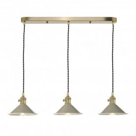 HADANO 3 Light Brass Suspension With Cashmere Shades