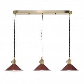 HADANO 3 Light Brass Suspension With Umber Shades