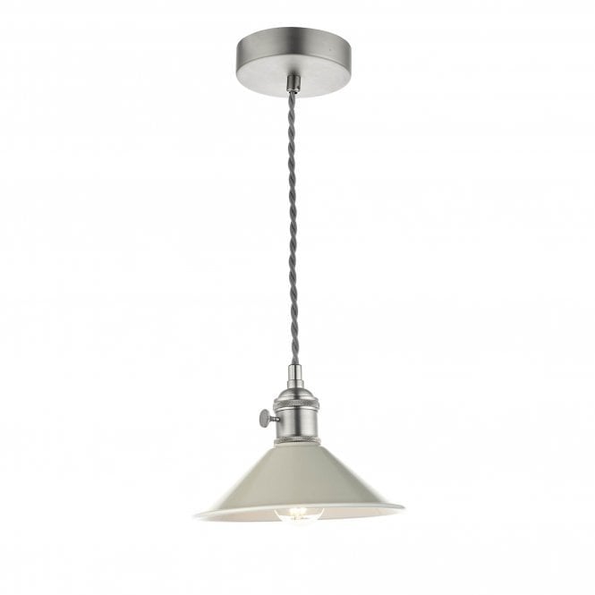 HADANO Pendant Antique Chrome With Cashmere Shade