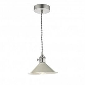 HADANO Pendant Antique Chrome With Cashmere Shade
