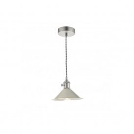 HADANO Pendant Antique Chrome With Cashmere Shade