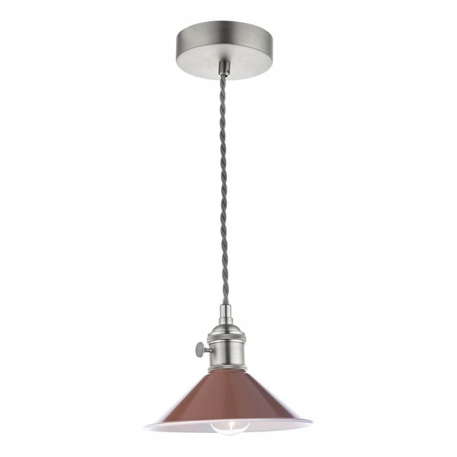 HADANO Pendant Antique Chrome With Umber Shade