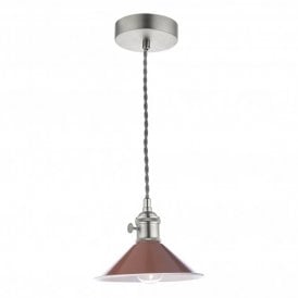 HADANO Pendant Antique Chrome With Umber Shade