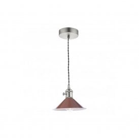 HADANO Pendant Antique Chrome With Umber Shade