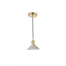 HADANO Pendant Natural Brass With Cashmere Shade