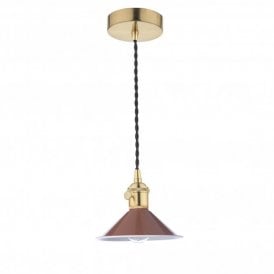 HADANO Pendant Natural Brass With Umber Shade