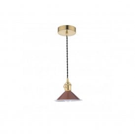 HADANO Pendant Natural Brass With Umber Shade