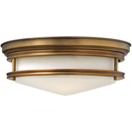 HADLEY retro style flush fitting low ceiling light (brushed bronze)