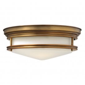 HADLEY retro style flush fitting low ceiling light (brushed bronze)