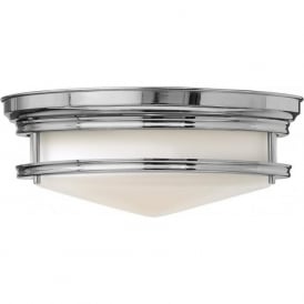 HADLEY retro style flush fitting low ceiling light (chrome)