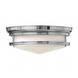 HADLEY retro style flush fitting low ceiling light (chrome)