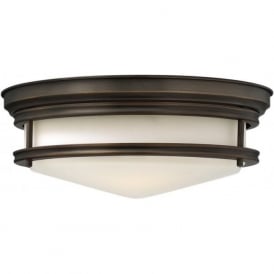 HADLEY retro style flush fitting low ceiling light in oil rubbed bronze