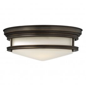 HADLEY retro style flush fitting low ceiling light in oil rubbed bronze