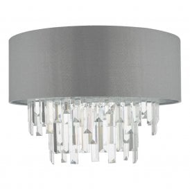 HALLE 4 Light Flush Grey Shade Crystal