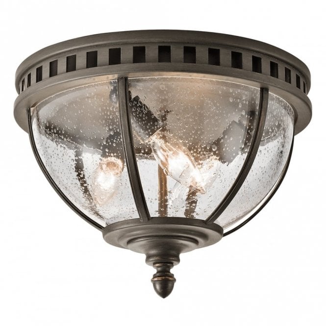 HALLERON traditional flush fitting porch ceiling light