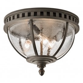 HALLERON traditional flush fitting porch ceiling light