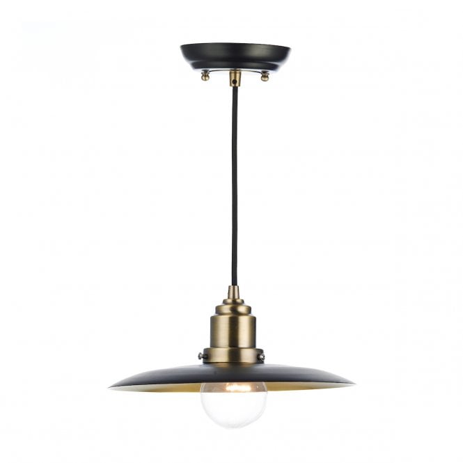 HANNOVER retro style hanging ceiling pendant light - brass and black