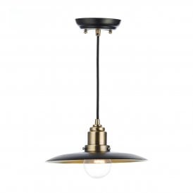 Retro Style Hanging Ceiling Pendant Light - Brass And Black