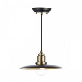 HANNOVER retro style hanging ceiling pendant light - brass and black