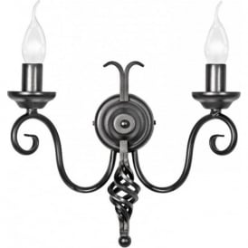 Harlech 2light wall light black 