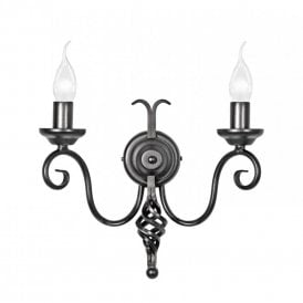 HARLECH traditional double black wall light