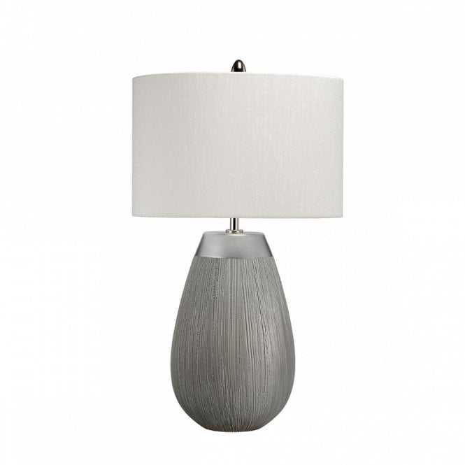HARROW Round Table Lamp with Silk Shade
