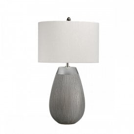 HARROW Round Table Lamp with Silk Shade