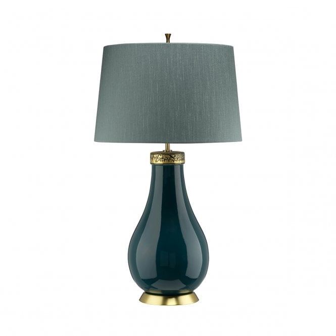 HAVERING Turquoise and Brass detailing Table Lamp