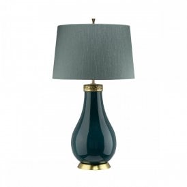 HAVERING Turquoise and Brass detailing Table Lamp