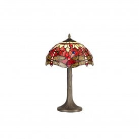 HAZEL Tiffany Tree Like Table Lamp 30cm Purple, Pink, Crystal, Antique Brass