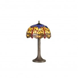 HAZEL Tiffany Tree Like Table Lamp 30cm Tiffany Blue, Orange, Crystal, Antique Brass