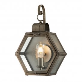 Outdoor wall lantern in bronze finish 
