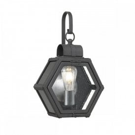 HEATH Small Mottled Black Wall Lantern IP44