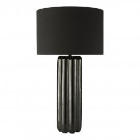 Black ceramic table lamp with shade