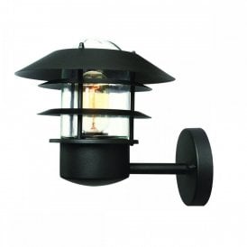 HELSINGOR matt black outdoor wall light for salty coastal regions