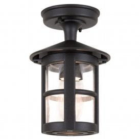 HEREFORD traditional porch ceiling light in black aluminium