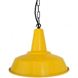 HEX yellow aluminium factory style ceiling pendant light
