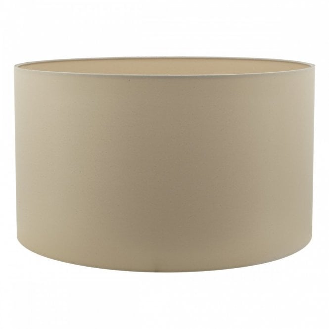 HILDA drum lamp shade in taupe faux silk fabric 40cms