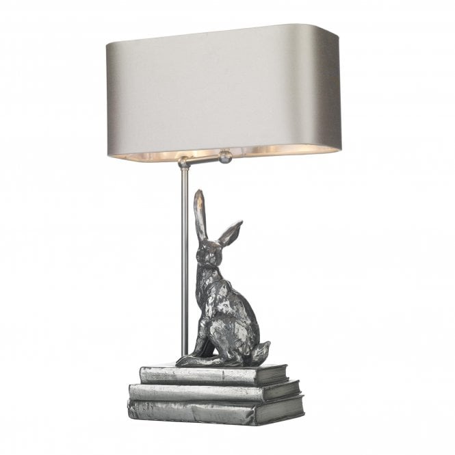 HOPPER pewter hare table lamp base