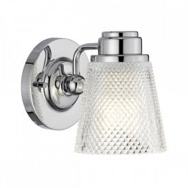 HUDSON 1 Light Bathroom Wall Light | Polished Chrome