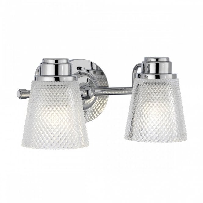 HUDSON 2 Light Bathroom Wall Light | Polished Chrome