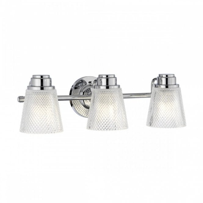 HUDSON 3 Light Bathroom Wall Light | Polished Chrome