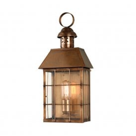 HYDE PARK solid antique brass flush outdoor wall lantern