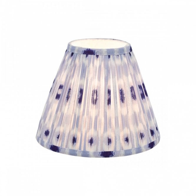 Ikat Blue and White Cotton Tapered Drum Shade 25cm