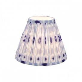 blue and white cotton patterned tapered drum shade