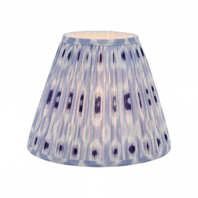 Ikat Blue and White Cotton Tapered Drum Shade 30cm