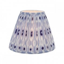 blue and white cotton patterned tapered drum lampshade