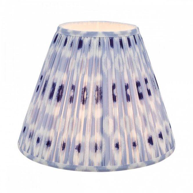 Ikat Blue and White Cotton Tapered Drum Shade 35cm