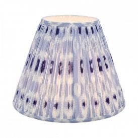 blue and white cotton patterned tapered drum lampshade