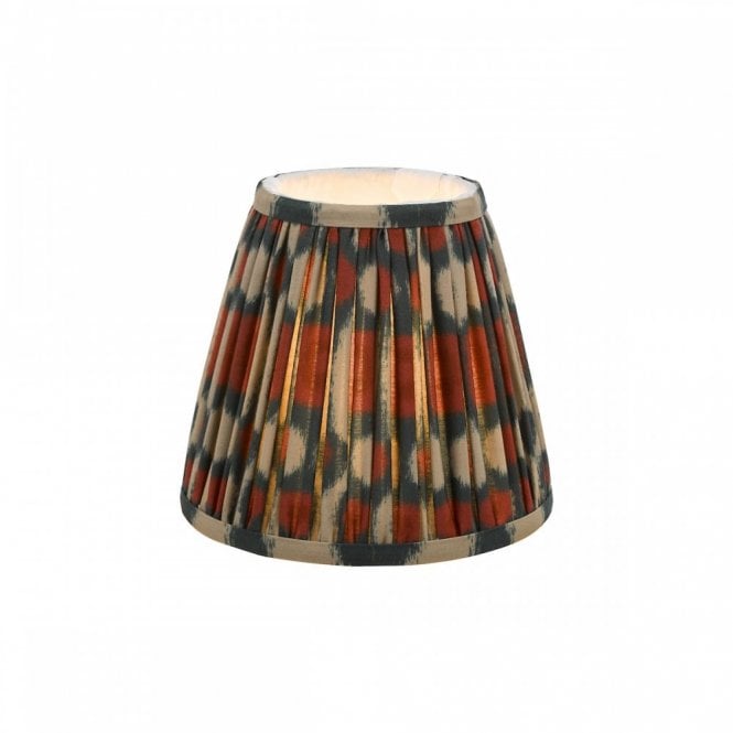 Ikat Red and Green Cotton Tapered Drum Shade 15cm